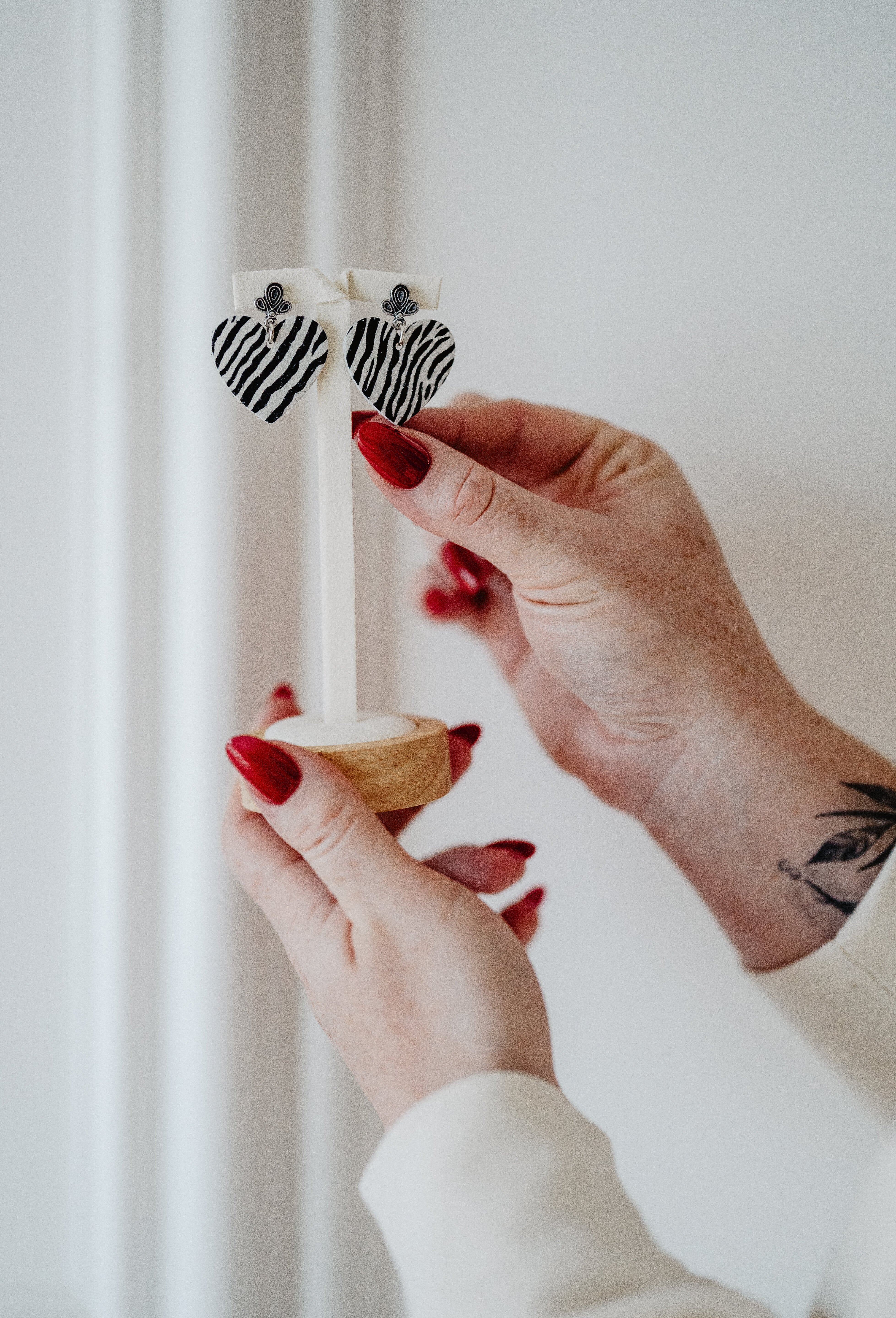 Boucles d'oreilles - Coeur zèbre